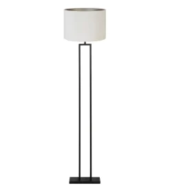 Vloerlamp Shiva/Velours - Zwart/Off white - Ø40x170cm