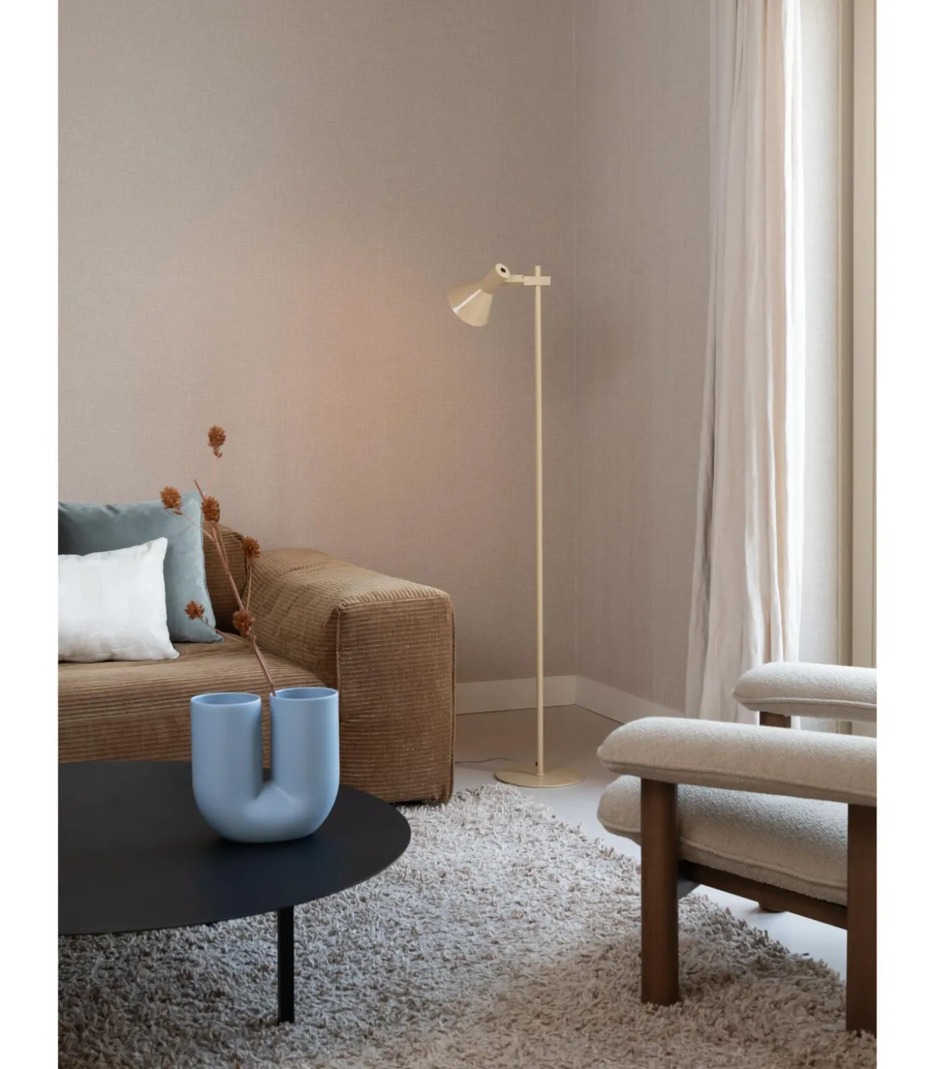 Vloerlamp Stavanger - Beige - 37x25x146cm