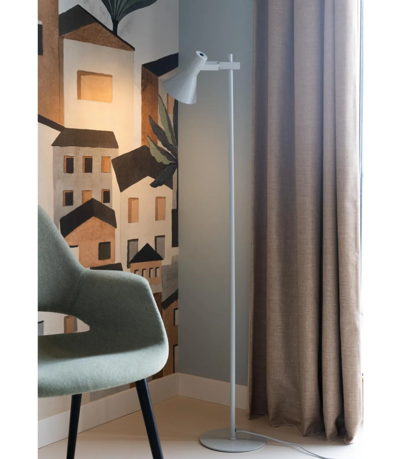 Vloerlamp Stavanger - Grijs - 37x25x146cm