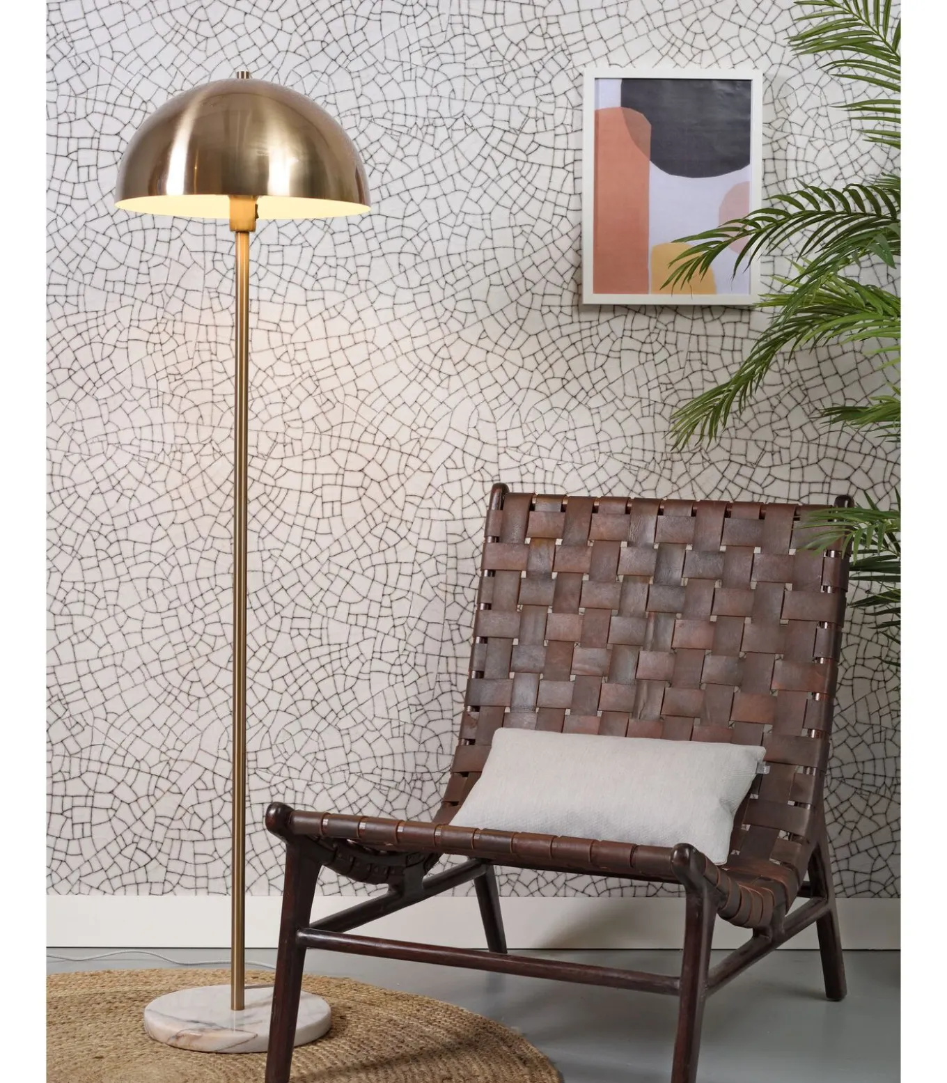 Vloerlamp Toulouse - Goud/Marmer - Ø40cm