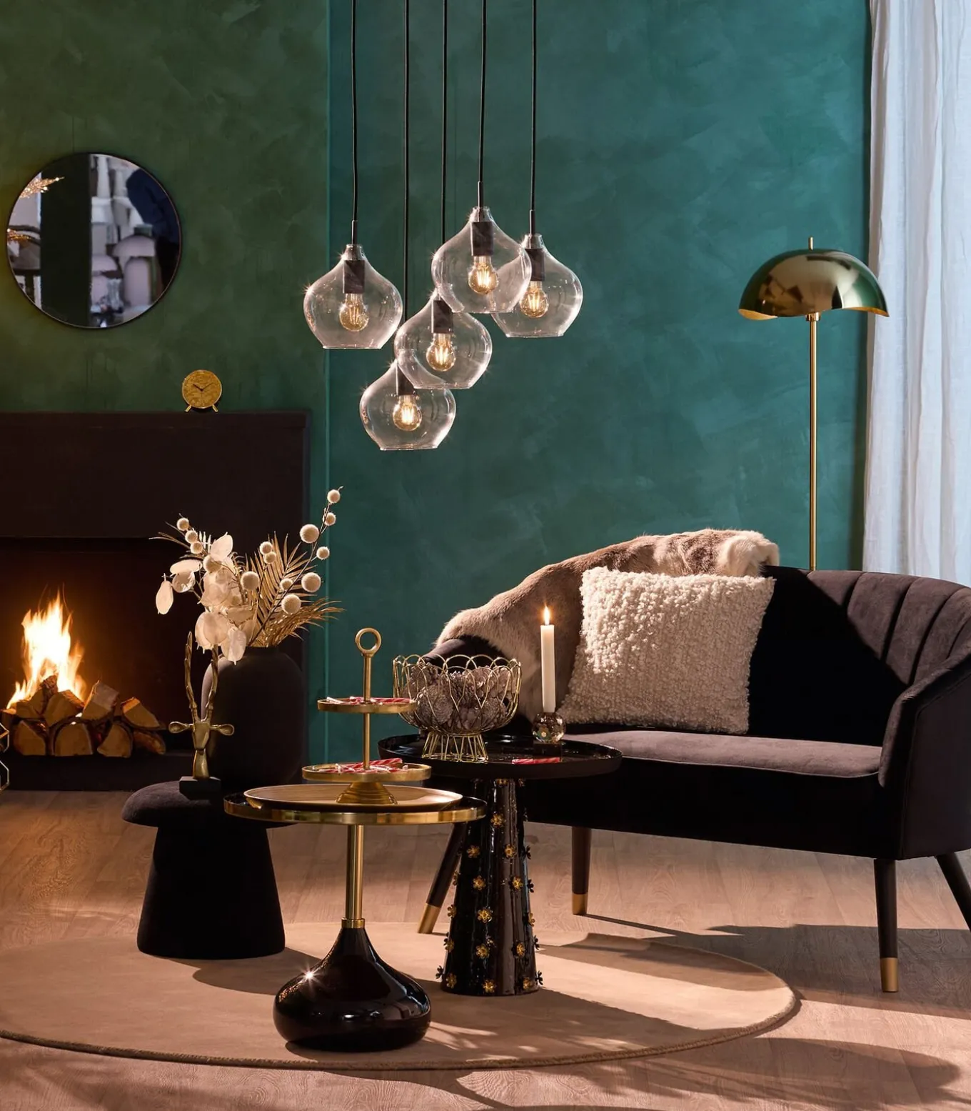 Vloerlamp Waved - Goud - Ø40cm