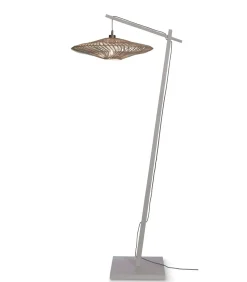 Vloerlamp Zanzibar - Bamboe/Rotan Wit - 73x55x176cm