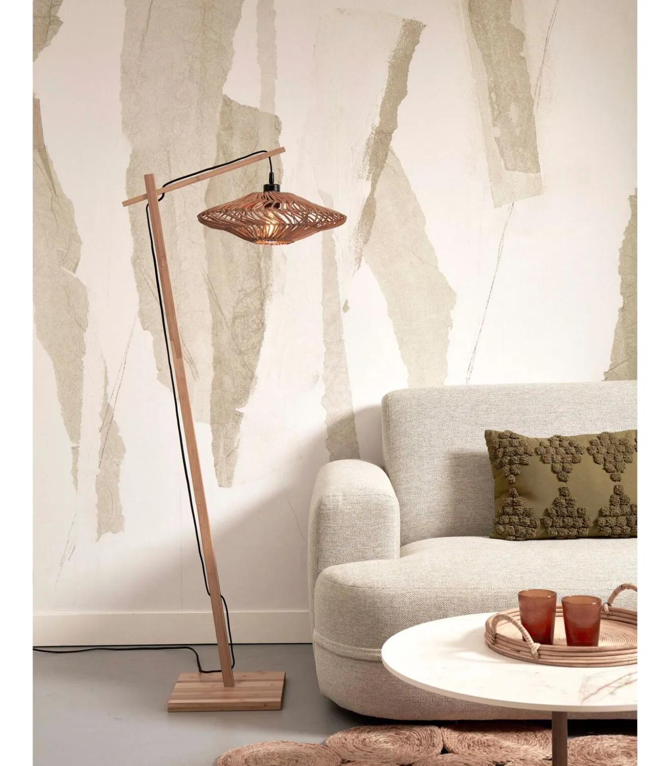 Vloerlamp Zanzibar - Bamboe - 63x40x150cm