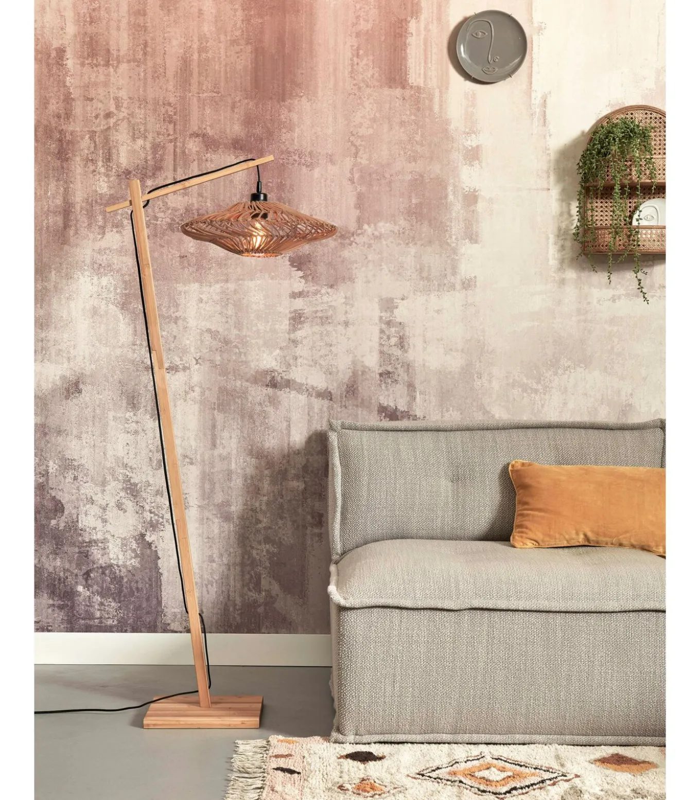 Vloerlamp Zanzibar - Bamboe - 63x40x150cm