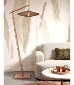 Vloerlamp Zanzibar - Bamboe/Rotan - 73x55x176cm