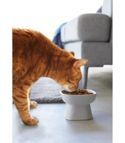 Voerbak Kat / Hond - Keramisch - Tower - Wit