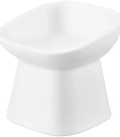 Voerbak Kat / Hond - Schuin - Keramisch - Tower - Wit