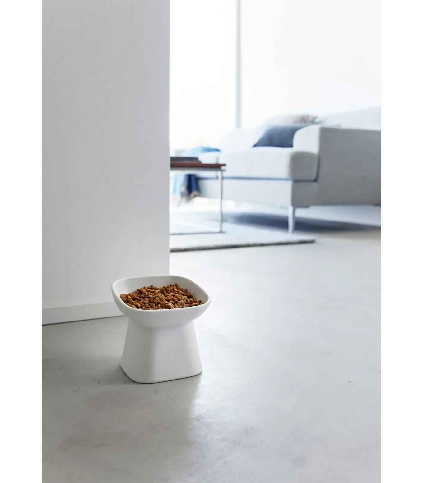 Voerbak Kat / Hond - Schuin - Keramisch - Tower - Wit