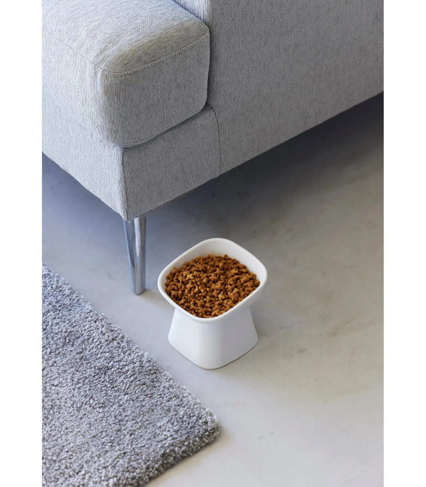 Voerbak Kat / Hond - Schuin - Keramisch - Tower - Wit