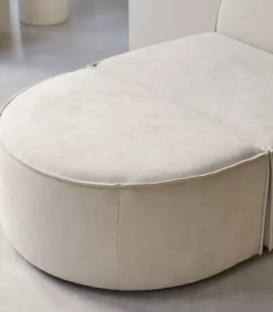 Voetenbank in beige stof Dario, 1-zit