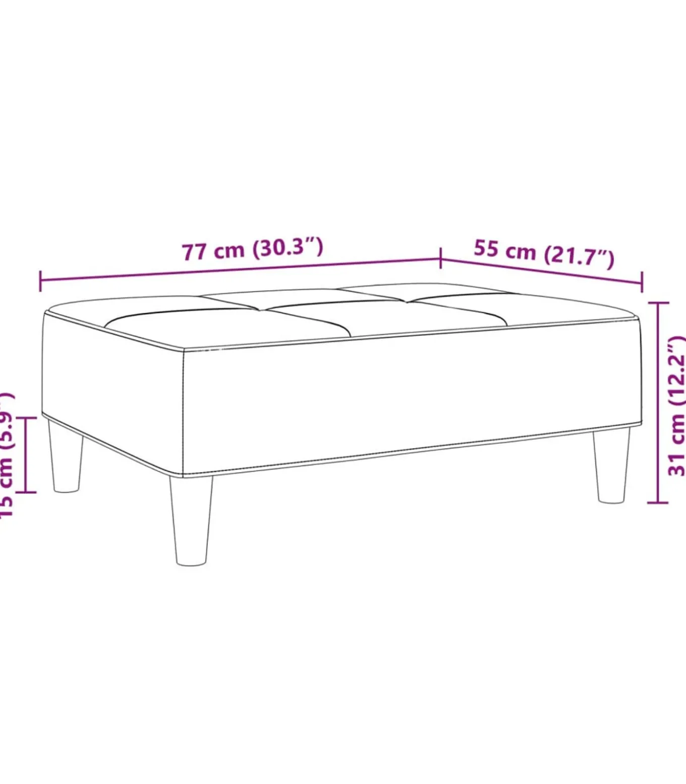 Voetenbank patchwork 77x55x31 cm stof