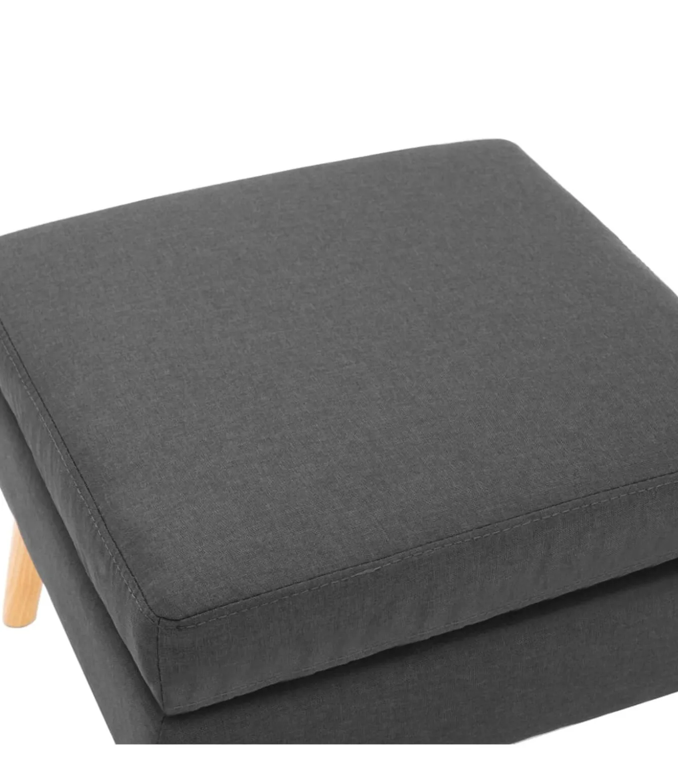 Voetenbank stof donkergrijs