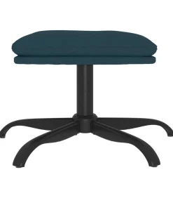 Voetenbank 60x60x36 cm fluweel blauw