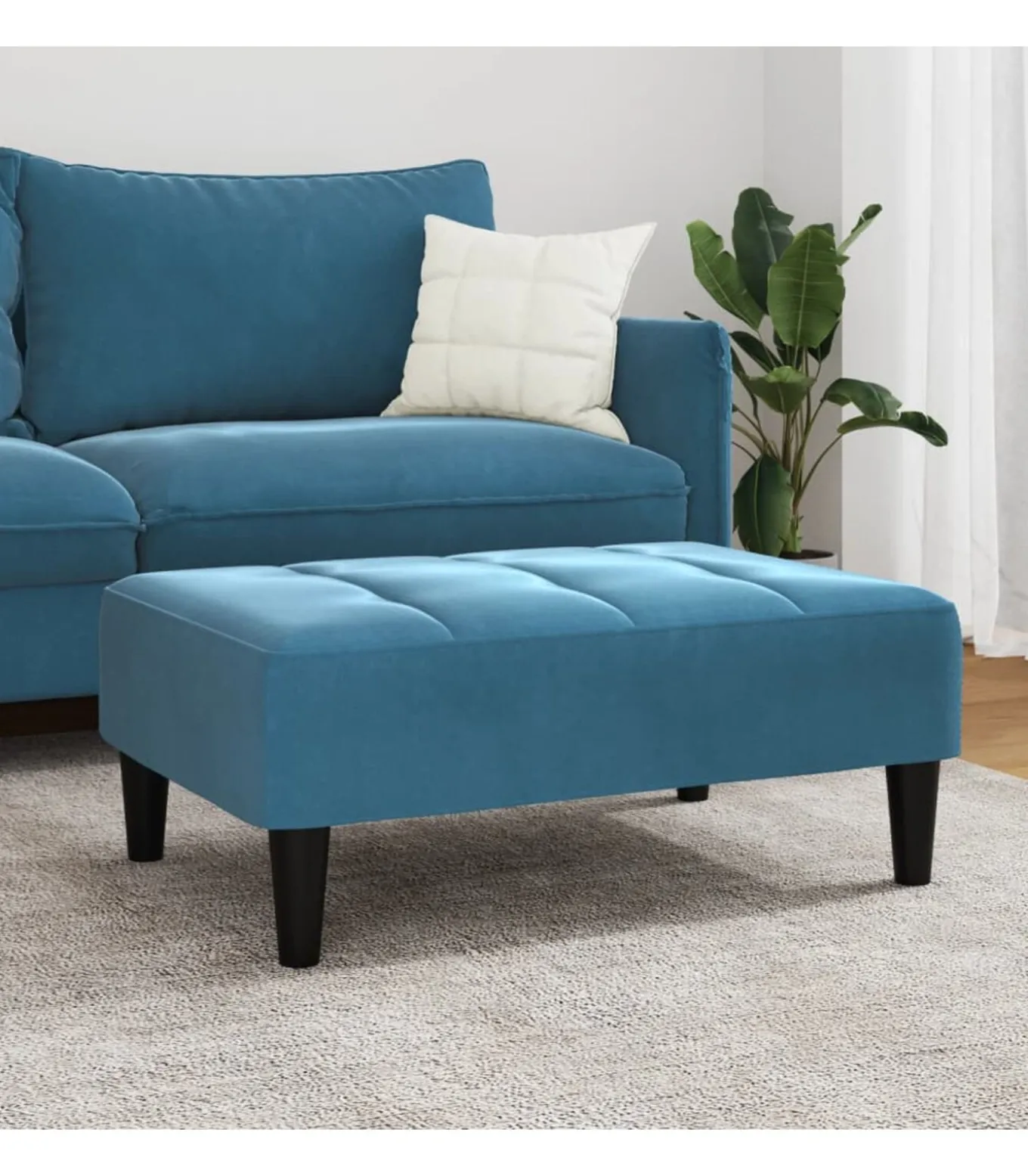 Voetenbank 77x55x31 cm fluweel blauw