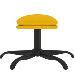 Voetenbank 60x60x36 cm fluweel mosterdgeel