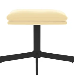 Voetenbank 60x60x36 cm fluweel crèmewit