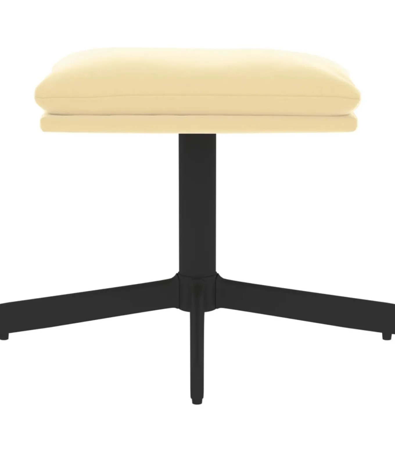 Voetenbank 60x60x36 cm fluweel crèmewit