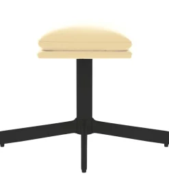 Voetenbank 60x60x36 cm fluweel crèmewit