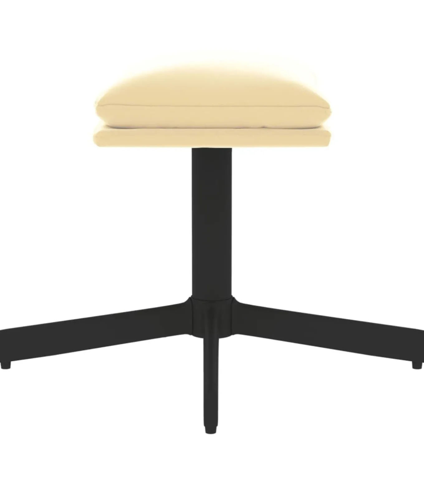 Voetenbank 60x60x36 cm fluweel crèmewit