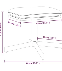 Voetenbank 60x60x36 cm fluweel crèmewit