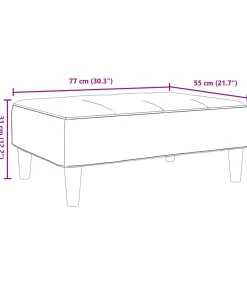 Voetenbank 77x55x31 cm fluweel lichtgrijs