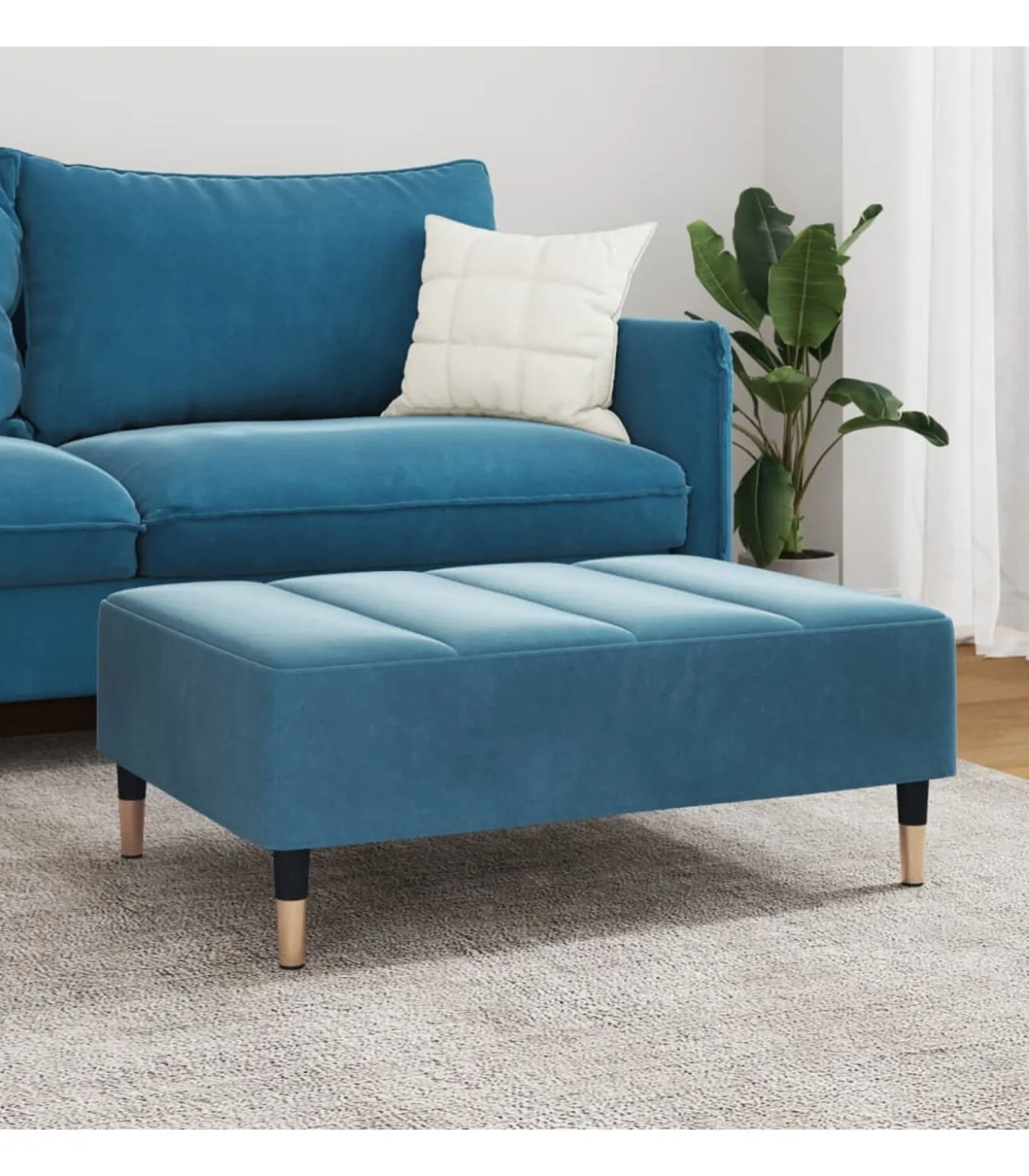 Voetenbank 77x55x31 cm fluweel blauw