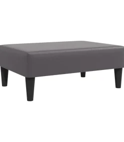 Voetenbank 77x55x31 cm kunstleer grijs