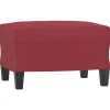 Voetenbank 60x50x41 cm kunstleer wijnrood