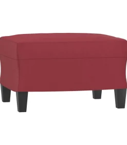 Voetenbank 60x50x41 cm kunstleer wijnrood