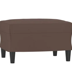 Voetenbank 60x50x41 cm kunstleer bruin