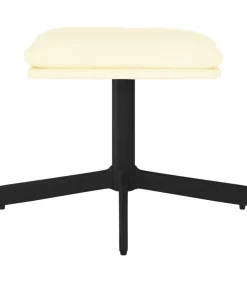 Voetenbank 60x60x36 cm kunstleer crèmekleurig