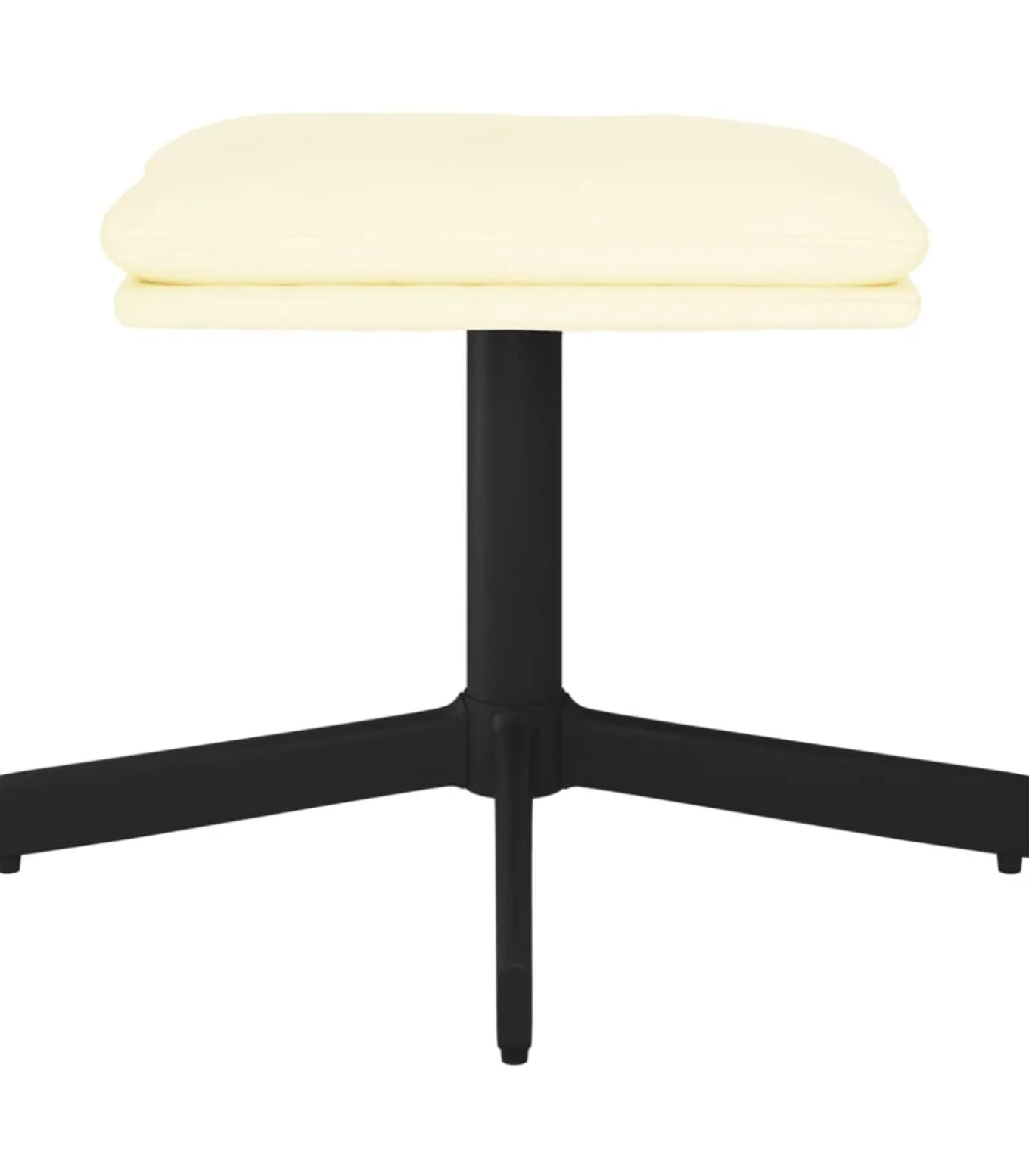 Voetenbank 60x60x36 cm kunstleer crèmekleurig