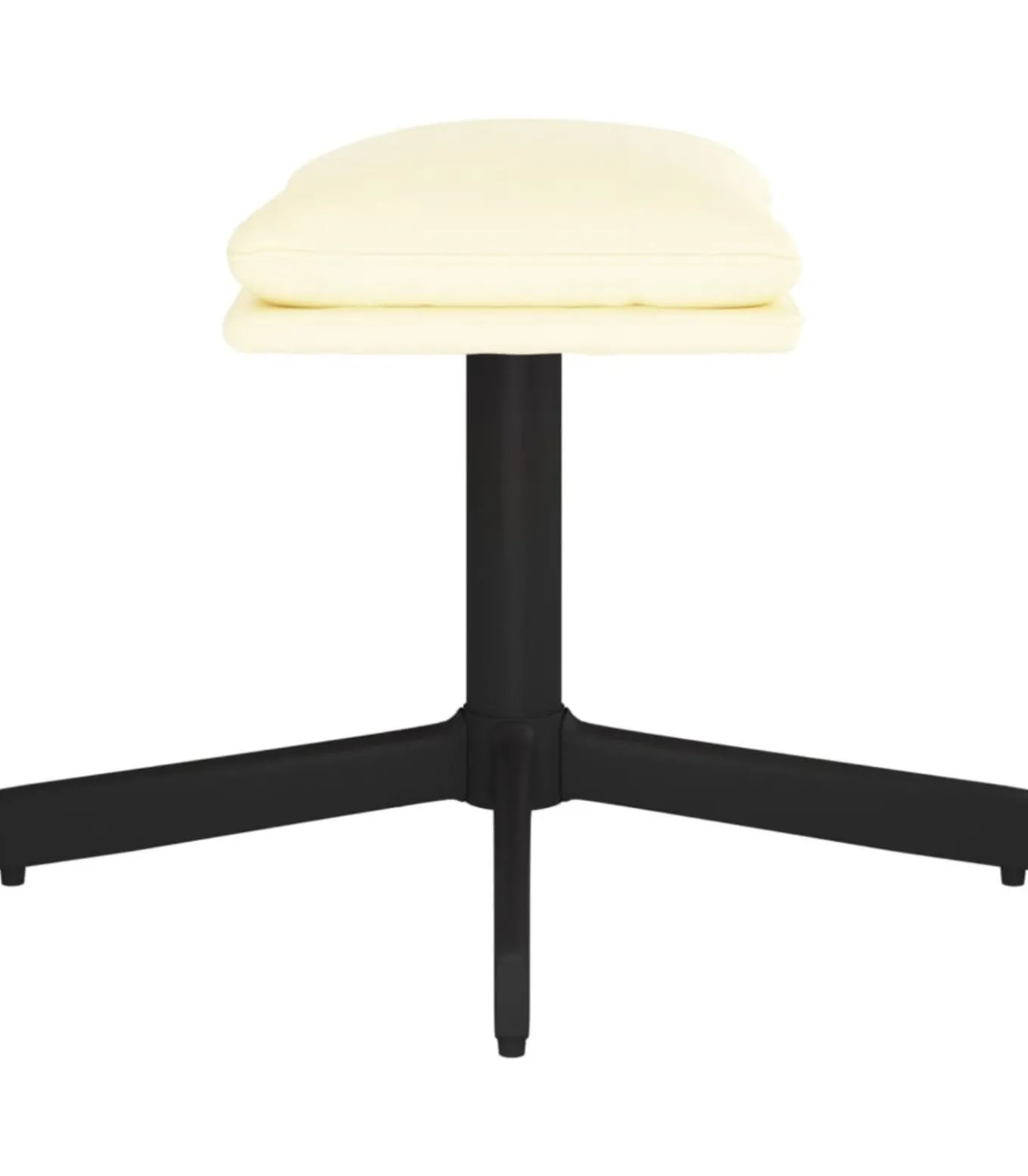 Voetenbank 60x60x36 cm kunstleer crèmekleurig