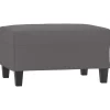 Voetenbank 70x55x41 cm kunstleer grijs