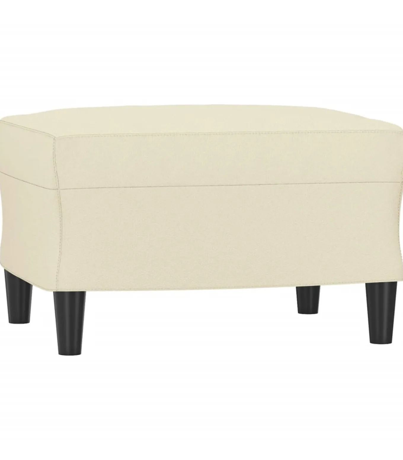 Voetenbank 60x50x41 cm kunstleer crèmekleurig