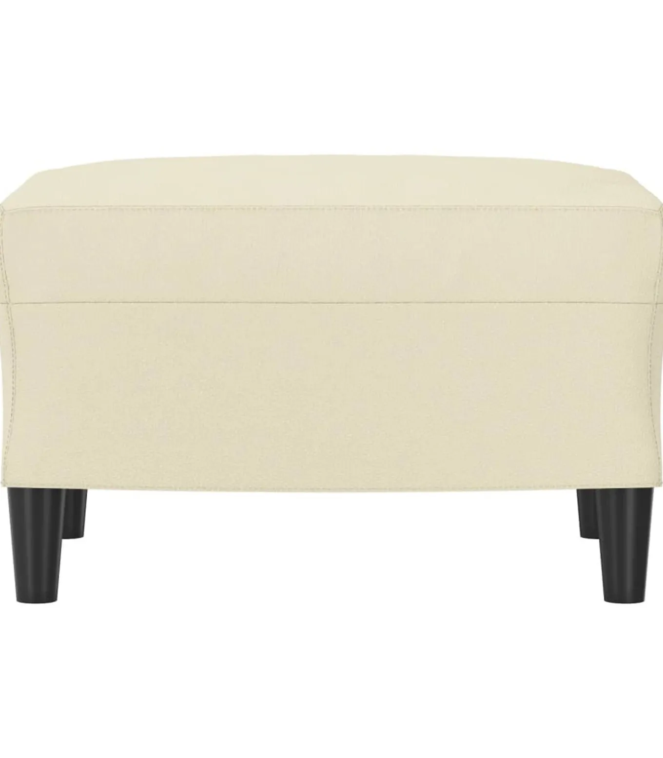 Voetenbank 60x50x41 cm kunstleer crèmekleurig