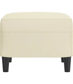 Voetenbank 60x50x41 cm kunstleer crèmekleurig