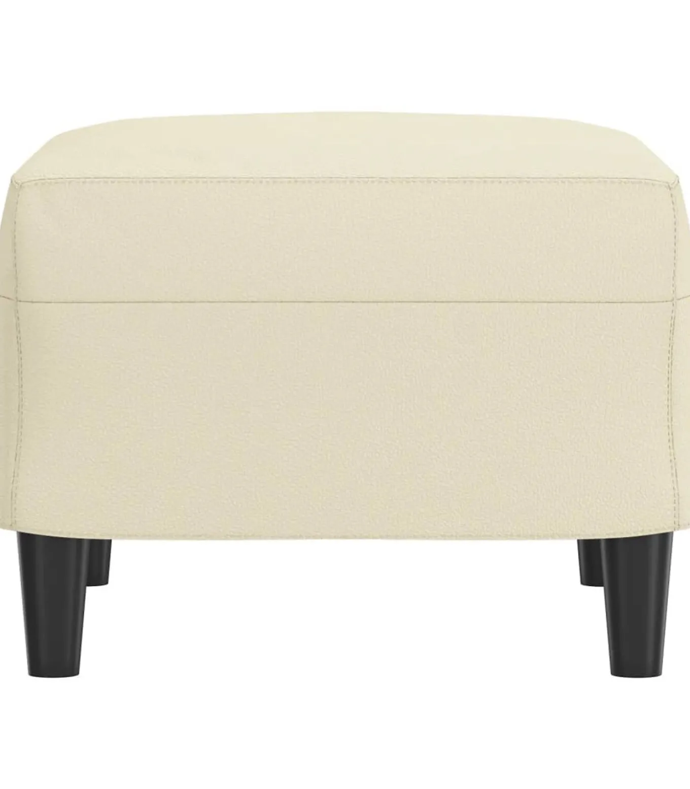 Voetenbank 60x50x41 cm kunstleer crèmekleurig