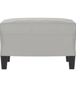 Voetenbank 60x50x41 cm microvezelstof lichtgrijs