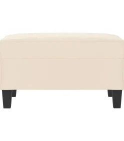 Voetenbank 70x55x41 cm microvezelstof beige