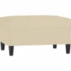 Voetenbank 70x55x41 cm stof crèmekleurig