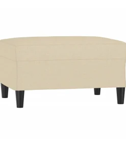Voetenbank 70x55x41 cm stof crèmekleurig