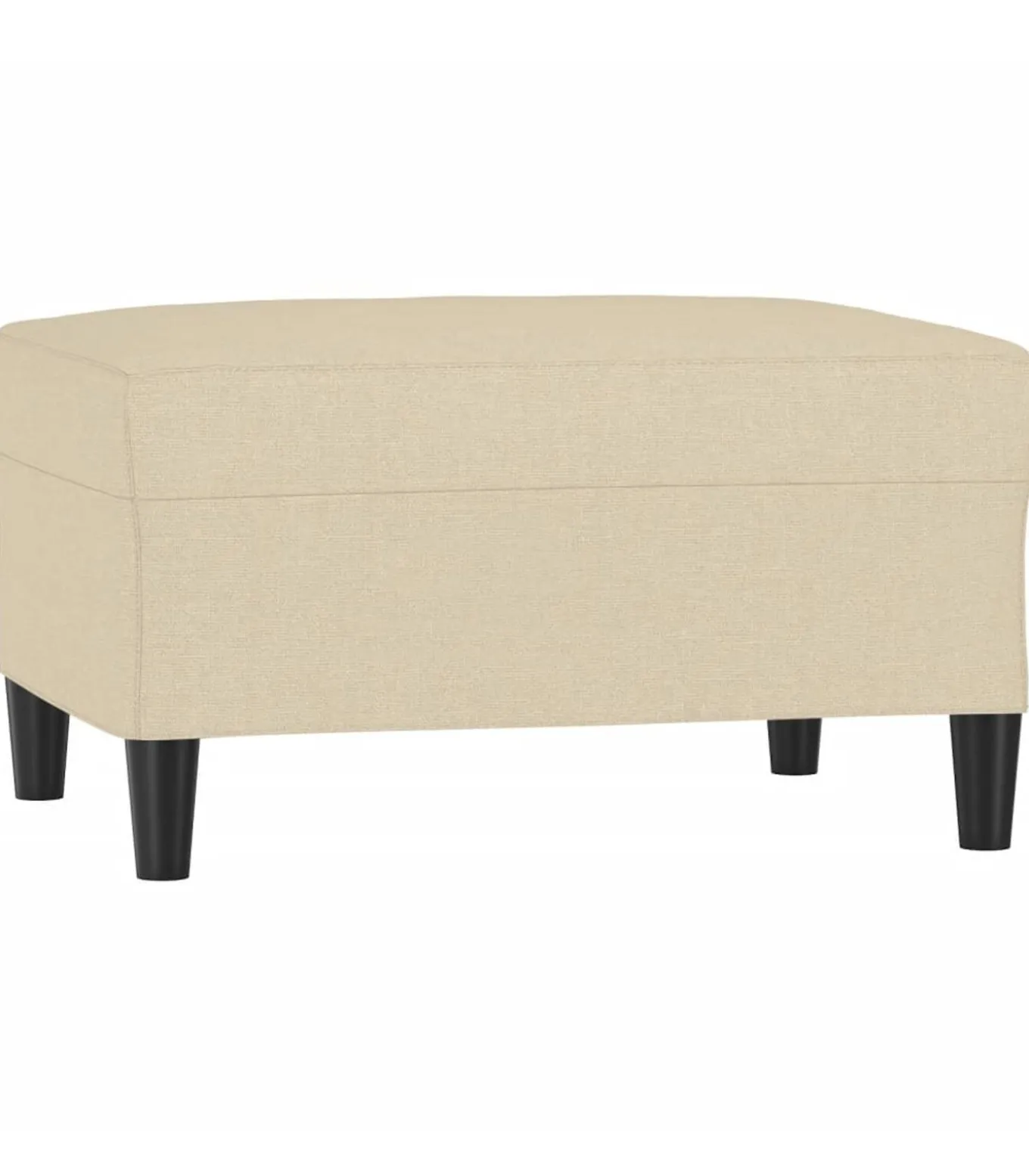 Voetenbank 70x55x41 cm stof crèmekleurig