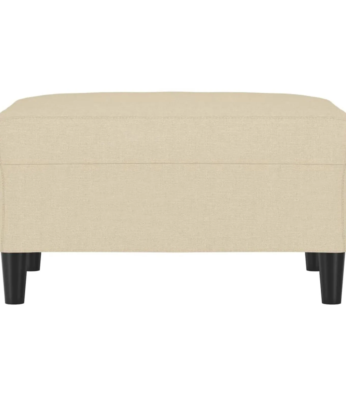 Voetenbank 70x55x41 cm stof crèmekleurig