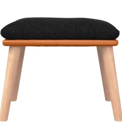 Voetenbank 45x29,5x35 cm stof en kunstleer zwart