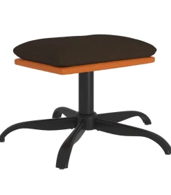 Voetenbank 60x60x36 cm stof en kunstleer bruin