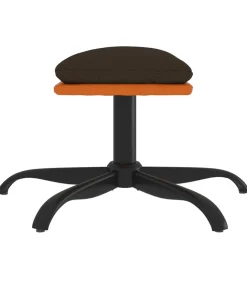 Voetenbank 60x60x36 cm stof en kunstleer bruin