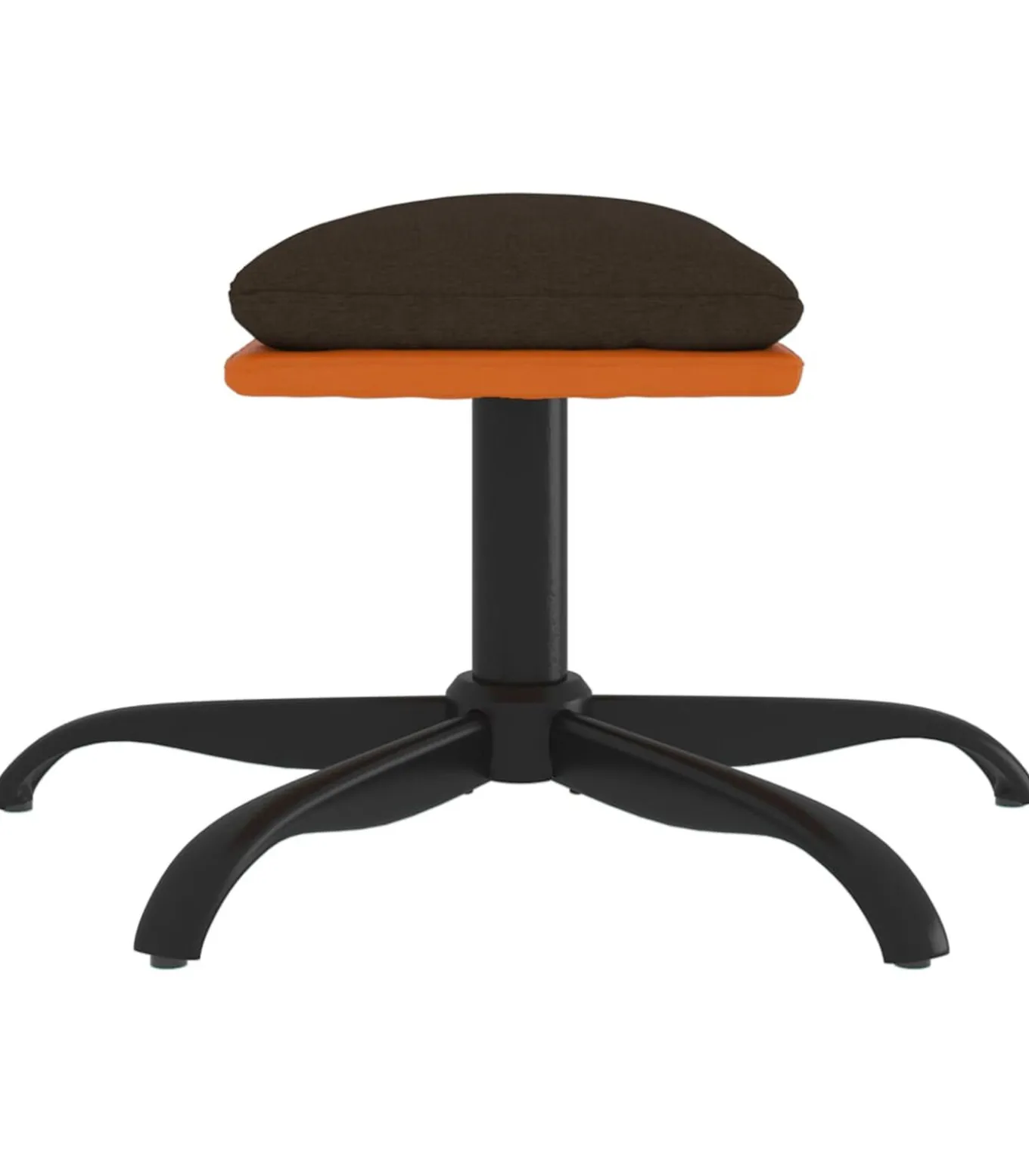 Voetenbank 60x60x36 cm stof en kunstleer bruin