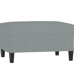 Voetenbank 70x55x41 cm stof lichtgrijs