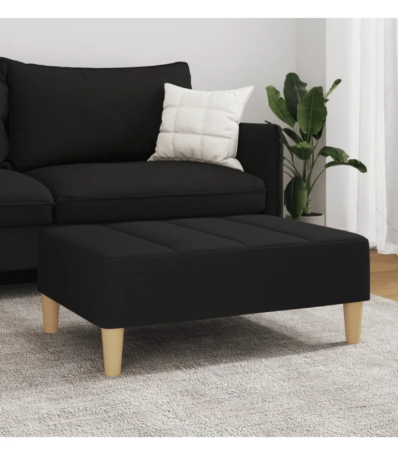 Voetenbank 77x55x31 cm stof zwart